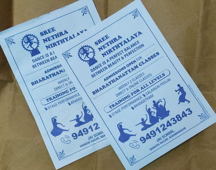 Bharathanatym Classes Flyer Printing Sample