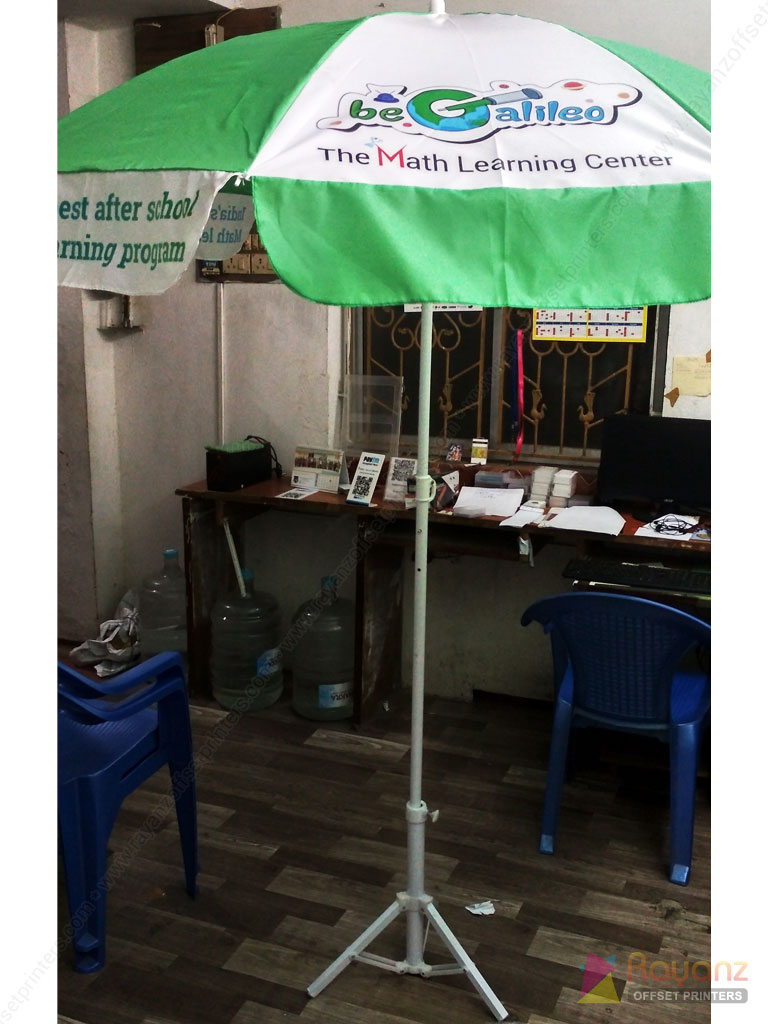 Learning center Promo Umbrella Printing on logo and name sample