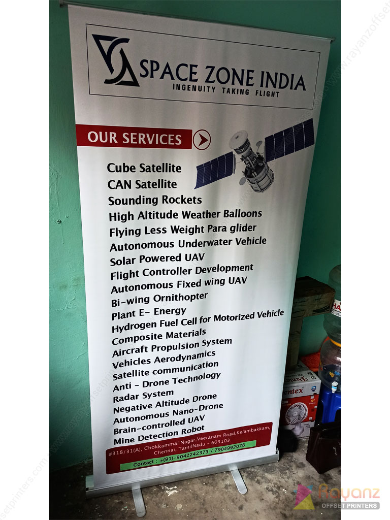 Roll Up Standee Price Flex Banner Stand Printing ₹1000