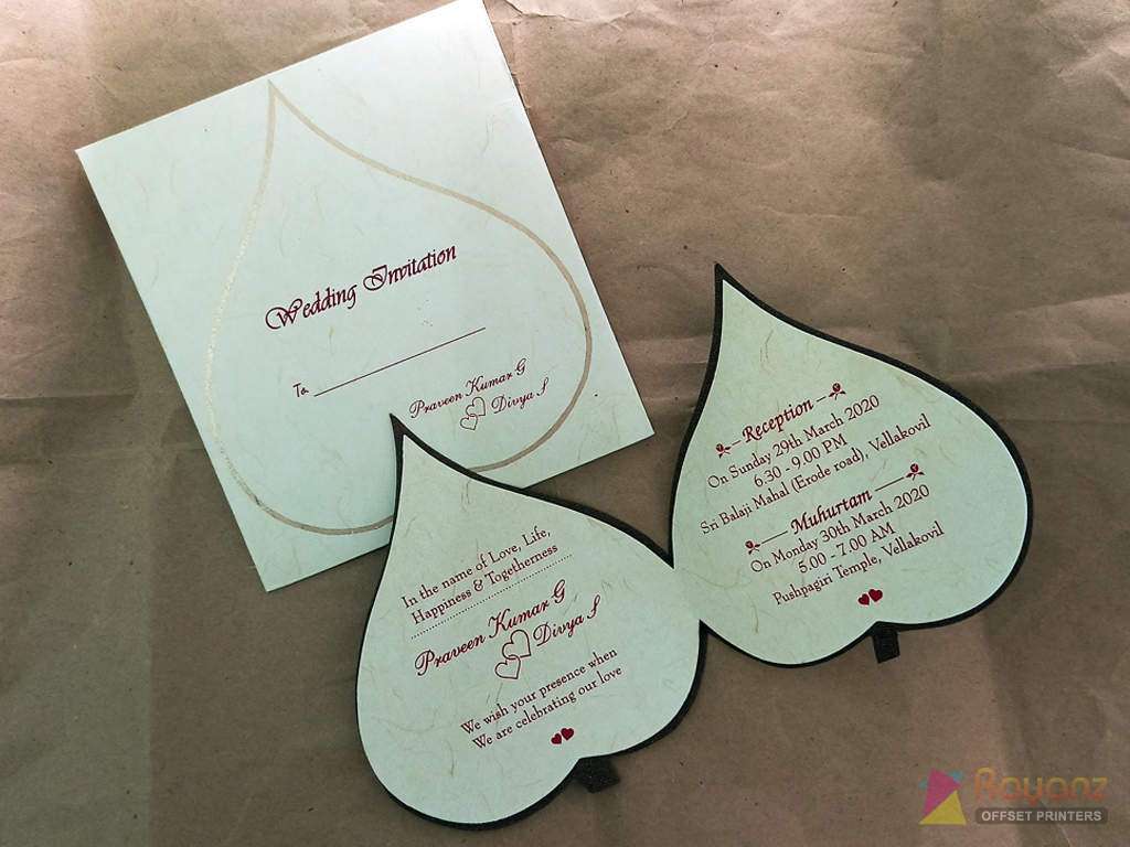 Leaf Model Invitation Card Printing Sample Image