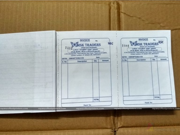 Bill Book Price | A5 Size 10 Bill Book Printing @ Rs.1700.00