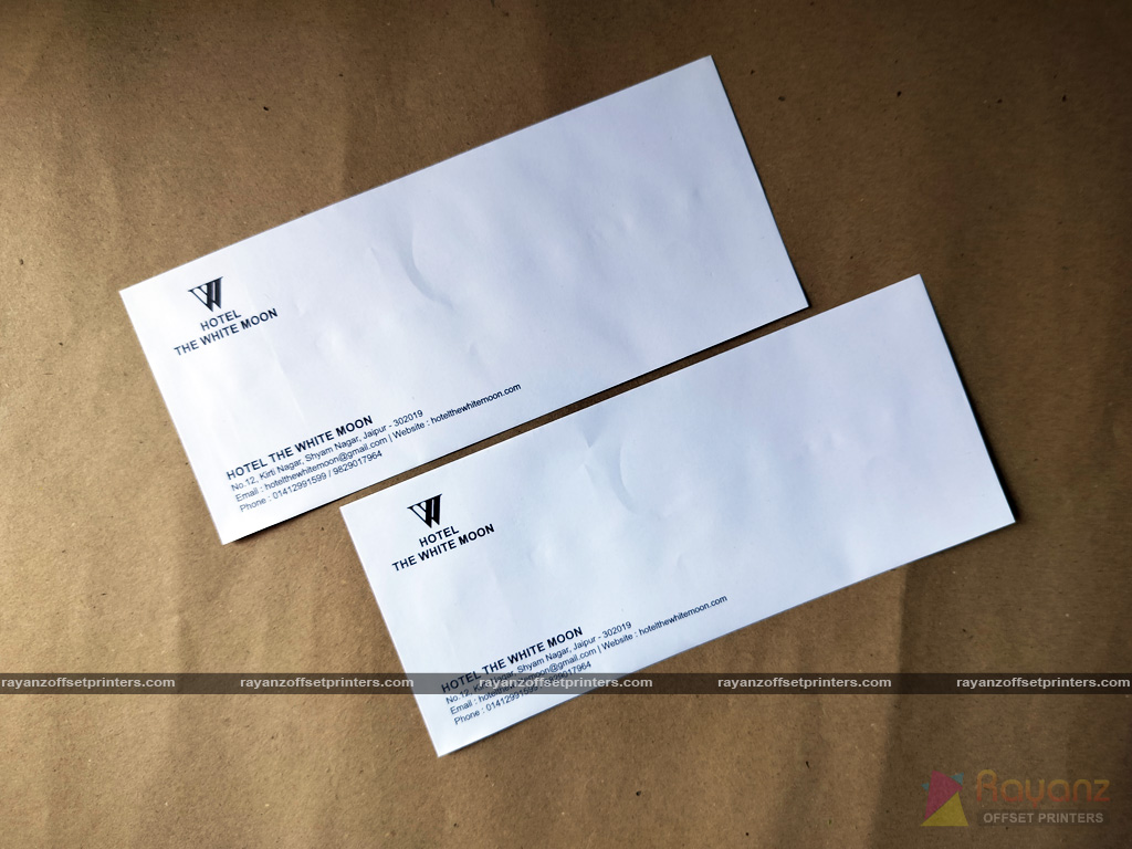 hotel envelope cover single colour printing sample