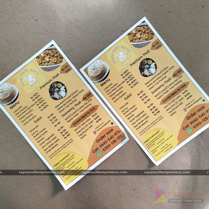 Home made rotis a5 size pamphlet 