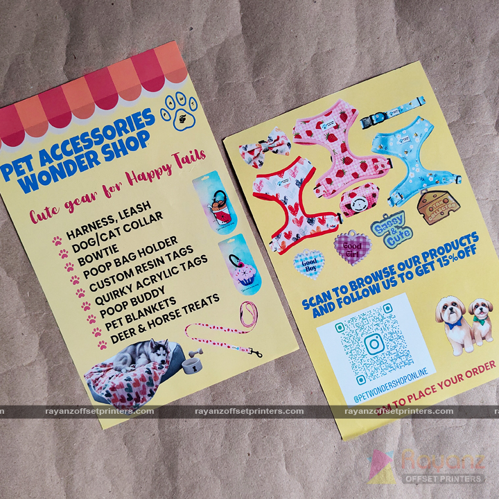 Pet Shop Pamphlet Printing Chennai – Powerful A5 Flyers for 2000+ Copies 1 Pet Shop Pamphlet Printing Chennai – colorful A5 pet accessories flyer